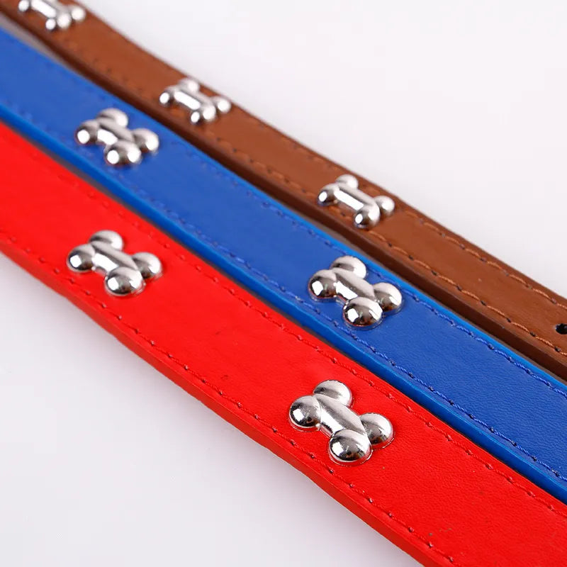 Bone Leather Durable Pet Collar