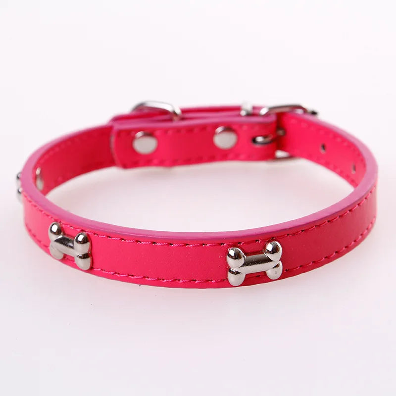 Bone Leather Durable Pet Collar