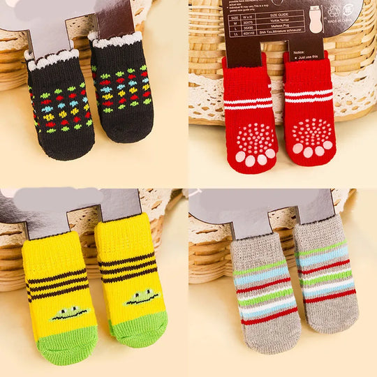 4pcs/set Warm Pet Socks