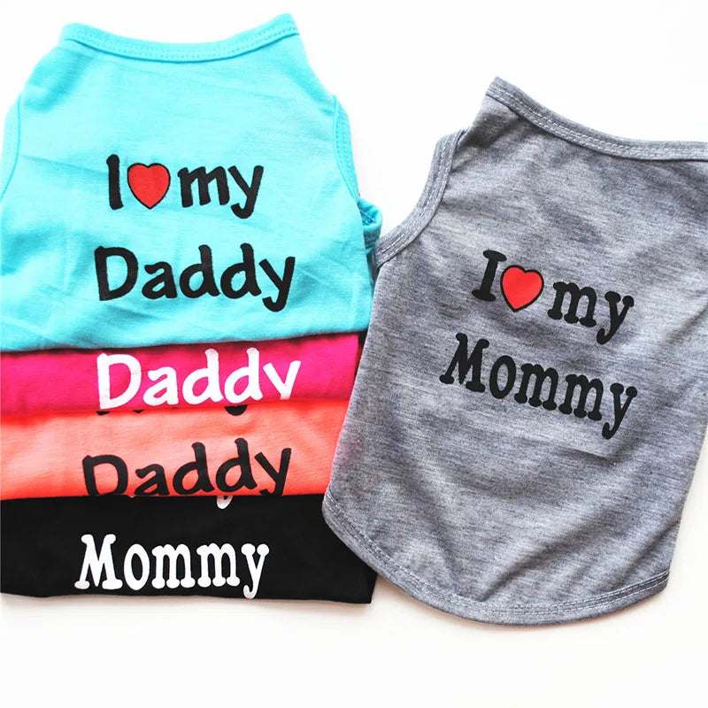 Pet Clothes "I Love Mommy & Daddy"