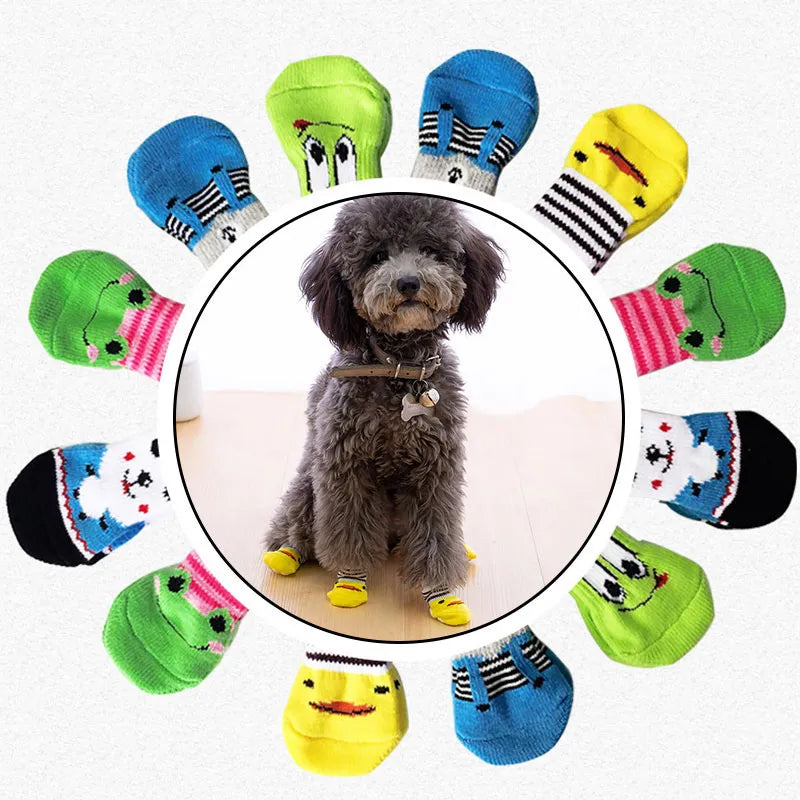 4pcs/set Warm Pet Socks