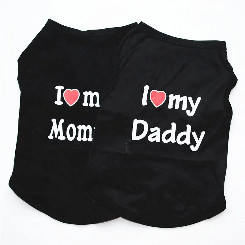 Pet Clothes "I Love Mommy & Daddy"