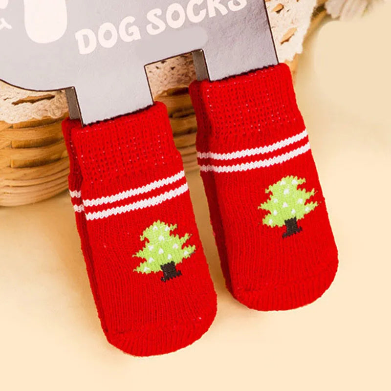 4pcs/set Warm Pet Socks