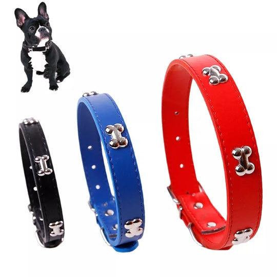 Bone Leather Durable Pet Collar