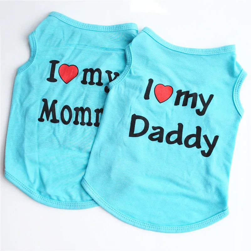 Pet Clothes "I Love Mommy & Daddy"