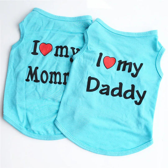 Pet Clothes "I Love Mommy & Daddy"