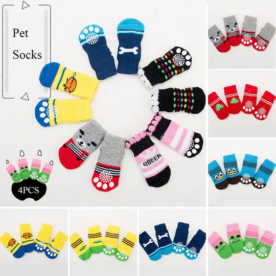 4pcs/set Warm Pet Socks