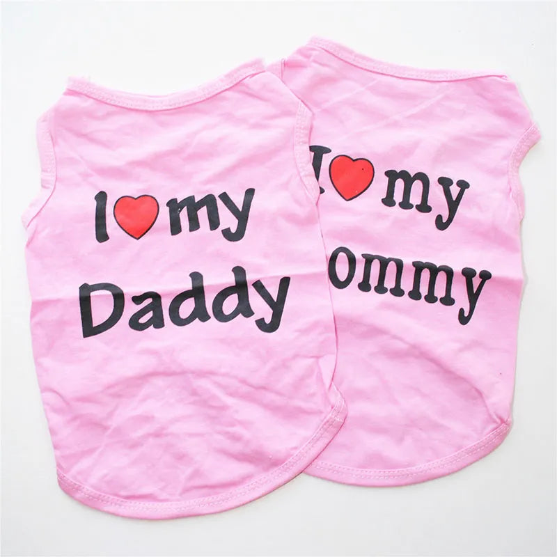 Pet Clothes "I Love Mommy & Daddy"